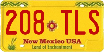 NM license plate 208TLS