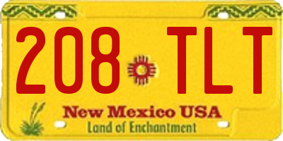 NM license plate 208TLT