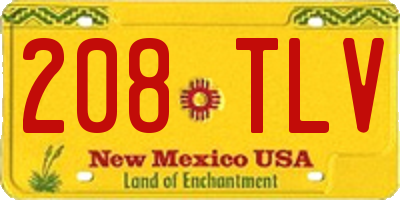 NM license plate 208TLV