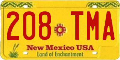 NM license plate 208TMA