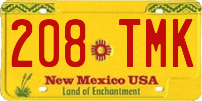NM license plate 208TMK