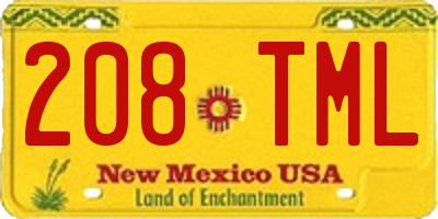 NM license plate 208TML