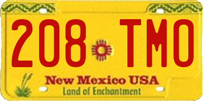 NM license plate 208TMO