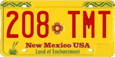 NM license plate 208TMT