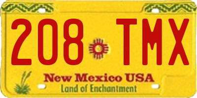 NM license plate 208TMX