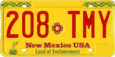 NM license plate 208TMY