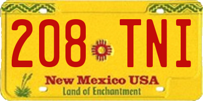 NM license plate 208TNI