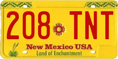 NM license plate 208TNT