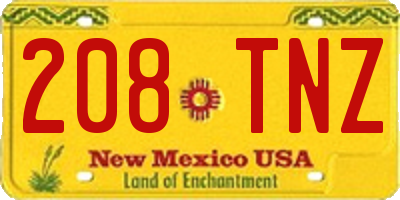 NM license plate 208TNZ