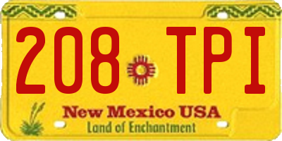 NM license plate 208TPI