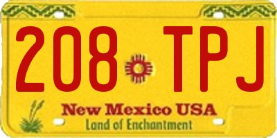 NM license plate 208TPJ