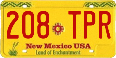 NM license plate 208TPR