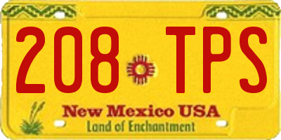NM license plate 208TPS