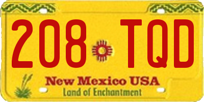 NM license plate 208TQD