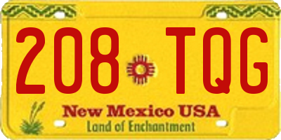 NM license plate 208TQG
