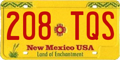 NM license plate 208TQS