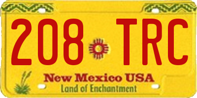 NM license plate 208TRC