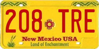 NM license plate 208TRE