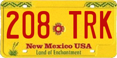 NM license plate 208TRK