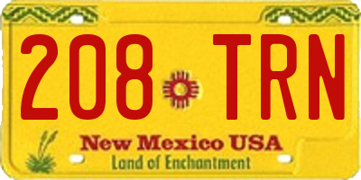 NM license plate 208TRN