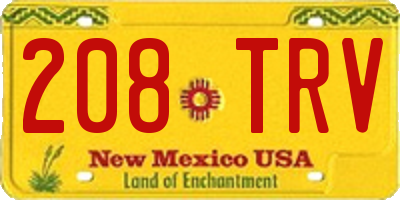 NM license plate 208TRV