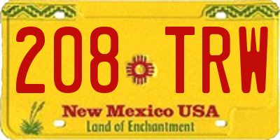 NM license plate 208TRW