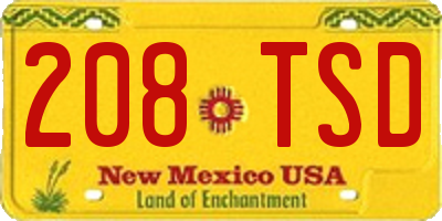 NM license plate 208TSD
