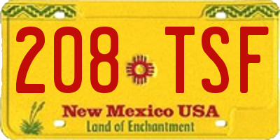 NM license plate 208TSF