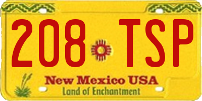 NM license plate 208TSP