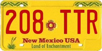 NM license plate 208TTR