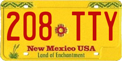 NM license plate 208TTY