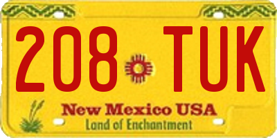 NM license plate 208TUK