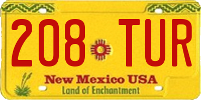 NM license plate 208TUR
