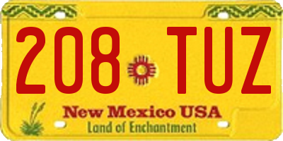 NM license plate 208TUZ