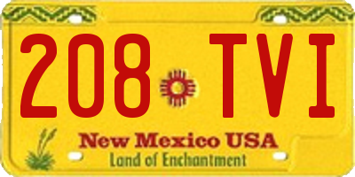 NM license plate 208TVI