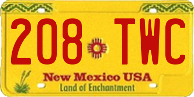 NM license plate 208TWC