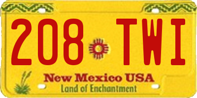 NM license plate 208TWI