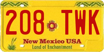 NM license plate 208TWK