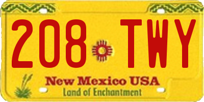 NM license plate 208TWY