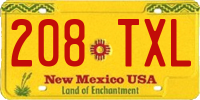NM license plate 208TXL