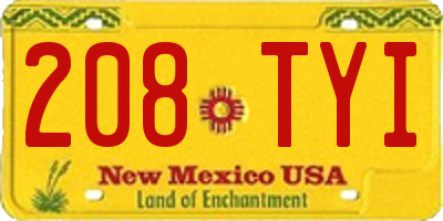 NM license plate 208TYI