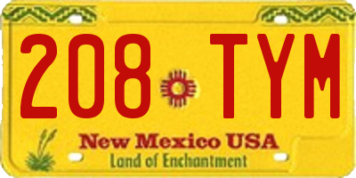 NM license plate 208TYM