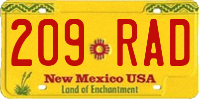 NM license plate 209RAD