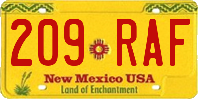 NM license plate 209RAF
