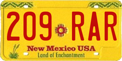 NM license plate 209RAR