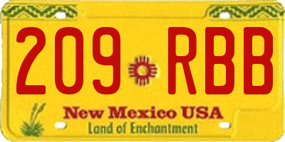 NM license plate 209RBB