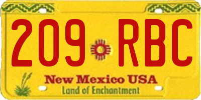 NM license plate 209RBC