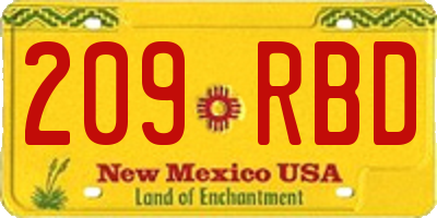 NM license plate 209RBD