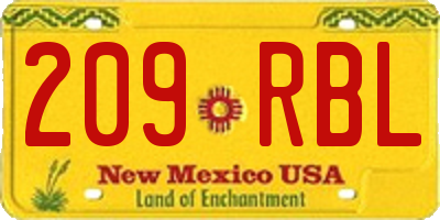 NM license plate 209RBL