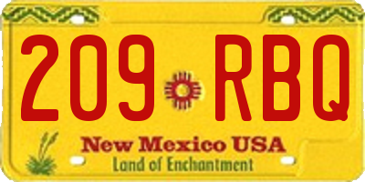 NM license plate 209RBQ